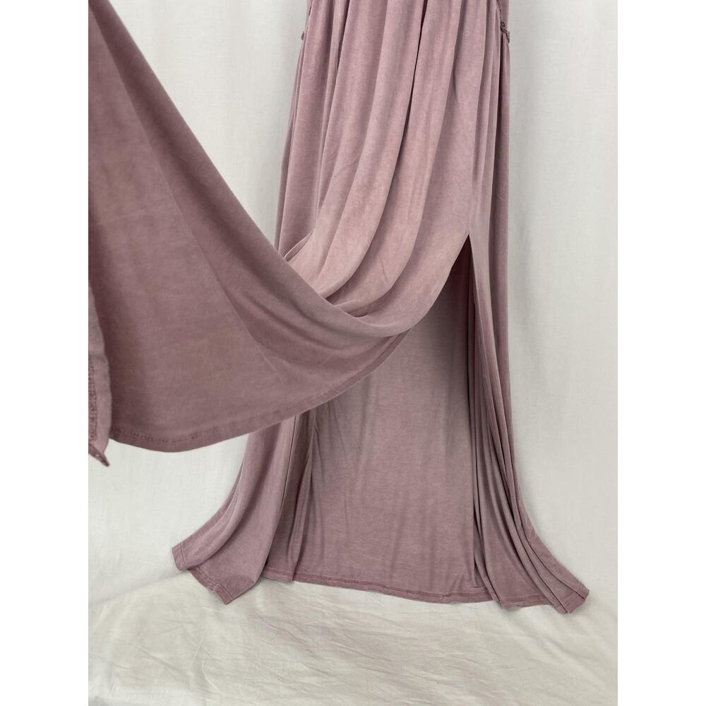 POL Dress Womens Large Dusty Pink Crochet Trim Maxi Boho Flowy Festival Slip Sun - Picture 5 of 13